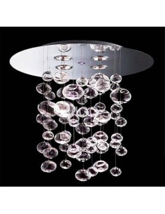 Lampara diseño de Cristal Aladín 50, plafón cromado.