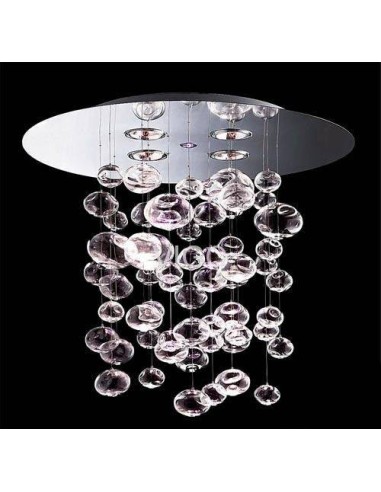 Lampara diseño de Cristal Aladín 50, plafón cromado.
