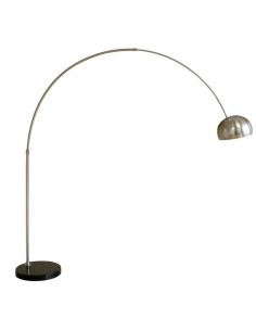 Candeeiro de pé arco ART 32, cromado, base em mármore preto.