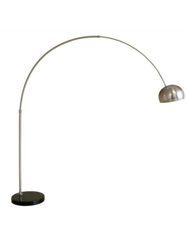 Lámpara de pie arco ART 32, cromada, base de mármol negro.