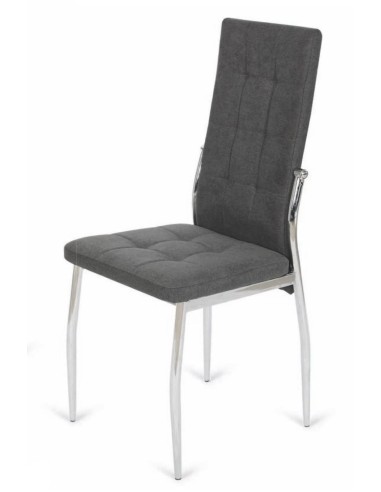 Silla De Comedor Moderno Vika, tela, Cromada