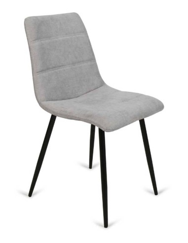 Silla de diseño Lisbon, tela, metal negro