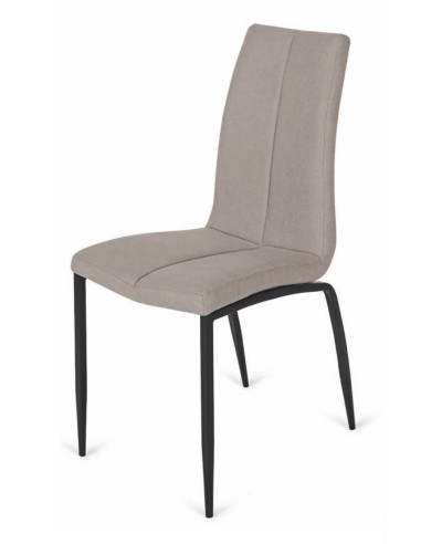 Silla de diseño Nova, tela, metal negro.
