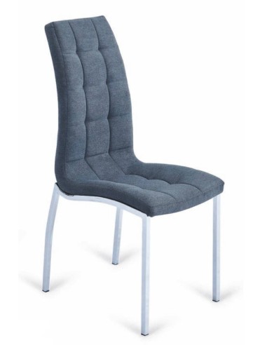 Silla de diseño Exel, tela, cromado