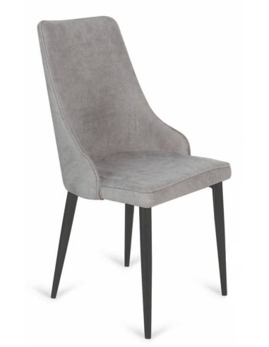 Cadeira de jantar Royal, tecido bege ou cinza, metal, preto