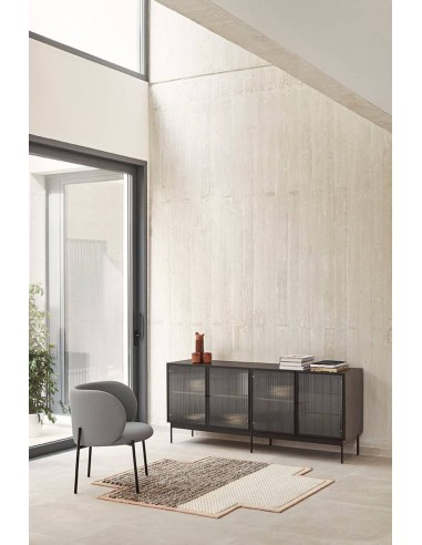 Butaca de diseño Mogi, tejido, metal