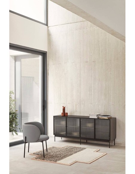 Poltrona de design Mogi, tecido, metal