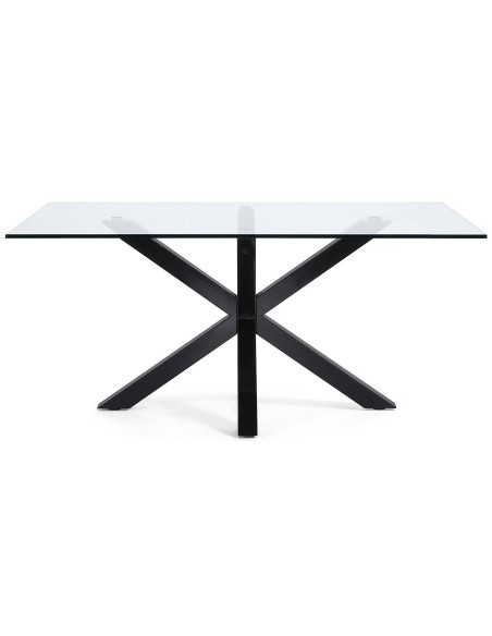 Mesa de cristal ARYA140 x 90, patas metal negro