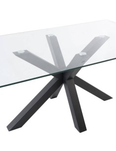 Mesa de cristal ARYA140 x 90, patas metal negro 2