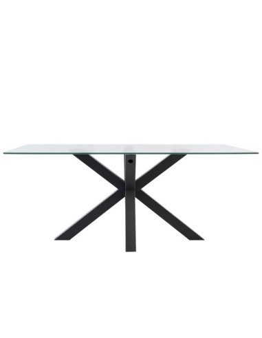 Mesa design Arya 140x90, Vidro Transparente, metal preto