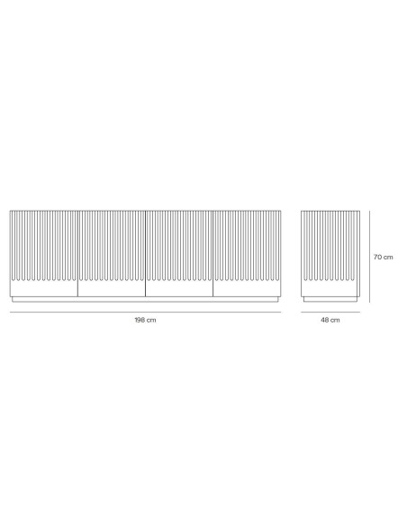 Teulat aparador Doric 198x48, negro