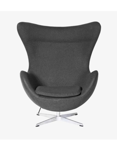 Sillón Egg Cashmere Gris oscuro. Inspirado En Arne Jacobsen