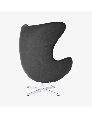Poltrona Egg Cashmere cinza escuro. Inspirado Por Arne Jacobsen