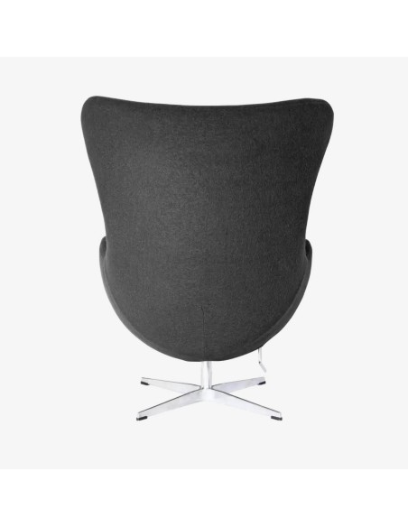 Poltrona Egg Cashmere cinza escuro. Inspirado Por Arne Jacobsen