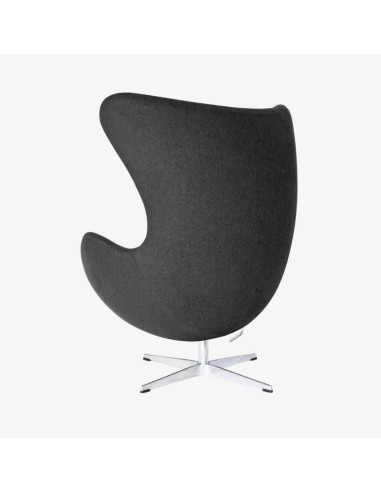 Poltrona Egg Cashmere cinza escuro. Inspirado Por Arne Jacobsen