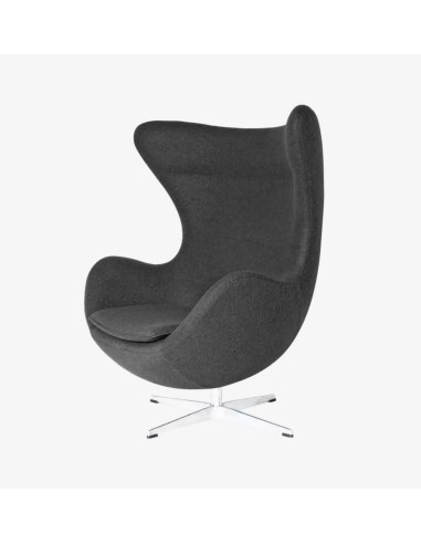 Sillón Egg Cashmere Gris oscuro. Inspirado En Arne Jacobsen