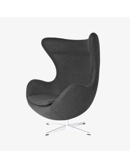 Sillón Egg Cashmere Gris oscuro. Inspirado En Arne Jacobsen