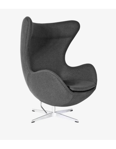 Poltrona Egg Cashmere cinza escuro. Inspirado Por Arne Jacobsen