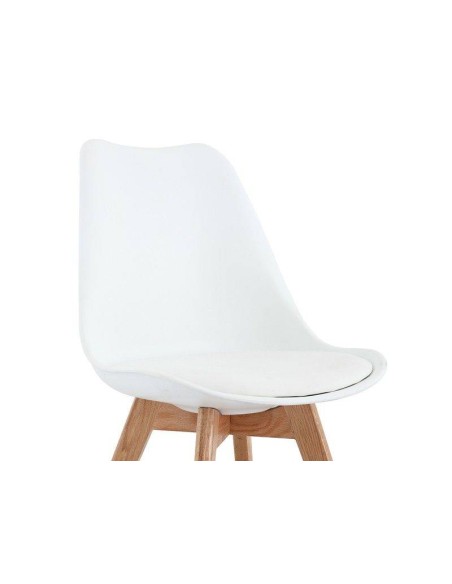 Silla Nórdica Acantha, asiento similpiel, madera y plástico