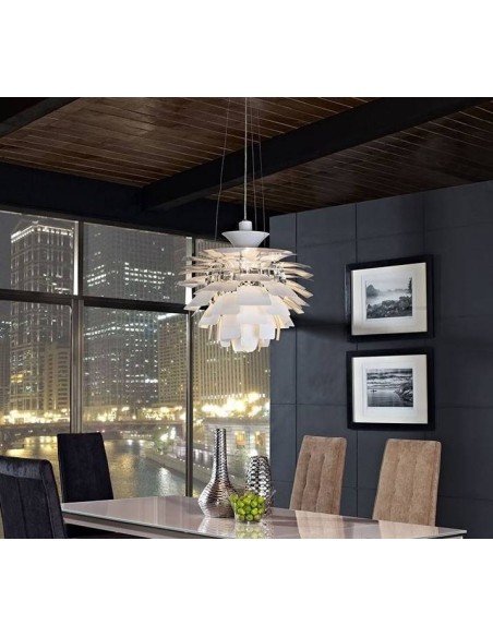 Lâmpada Pingente 48 branco, Inspirada em Poul Henningsen