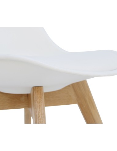 Silla de comedor nordico ACANTHA,  polipropileno y haya natural