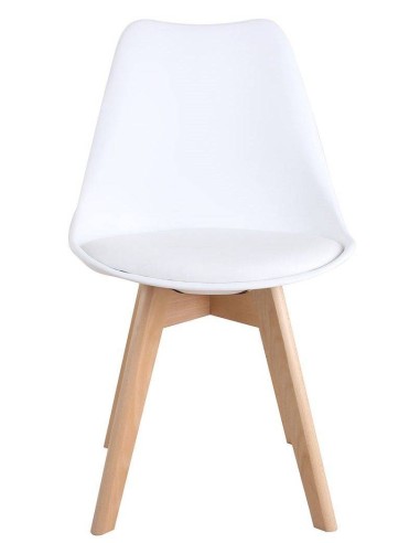 Silla de comedor nordico ACANTHA,  polipropileno y haya natural