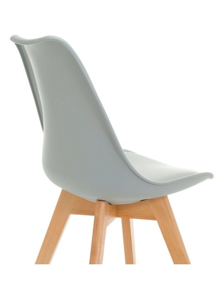 Silla de comedor nordico ACANTHA,  polipropileno y haya natural