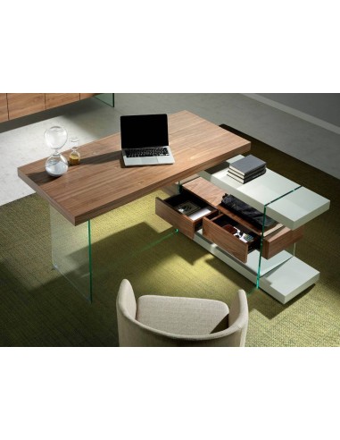 Mesa RUMBLE 140X65 (127) noz e cinza, vidro