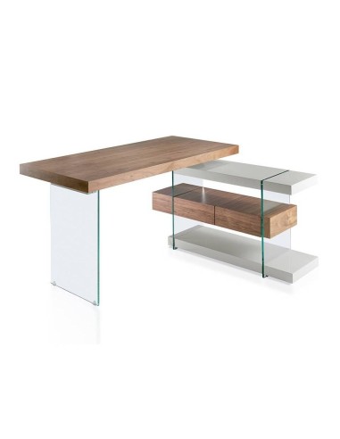 Mesa RUMBLE 140X65 (127) noz e cinza, vidro