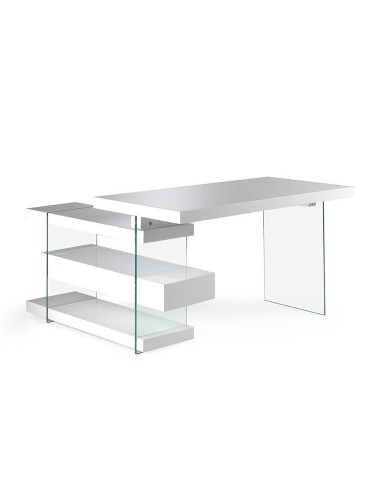 ESCRITORIO RUMBLE 140x65 (127) blanco, CRISTAL
