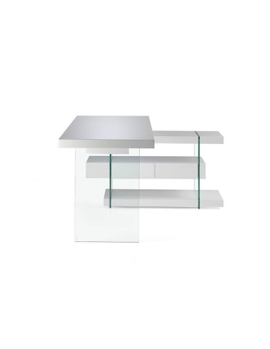 ESCRITORIO RUMBLE 140x65 (127) blanco, CRISTAL
