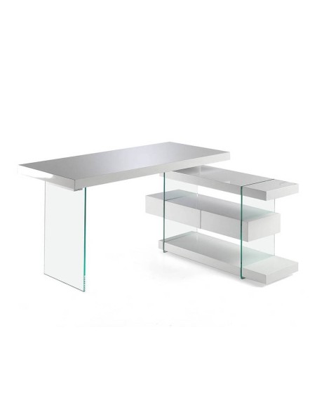 ESCRITORIO RUMBLE 140x65 (127) blanco, CRISTAL ESCRITORIO RUMBLE 140x65 (127) blanco, CRISTAL