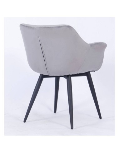 Silla con brazos FABIAN, metal, tapizado velvet.