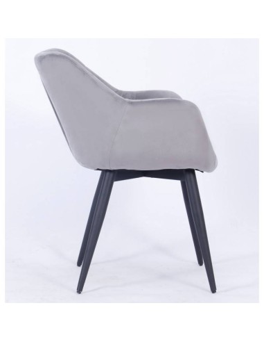 Silla con brazos FABIAN, metal, tapizado velvet.