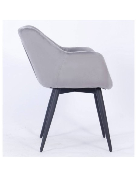 Silla con brazos FABIAN, metal, tapizado velvet.