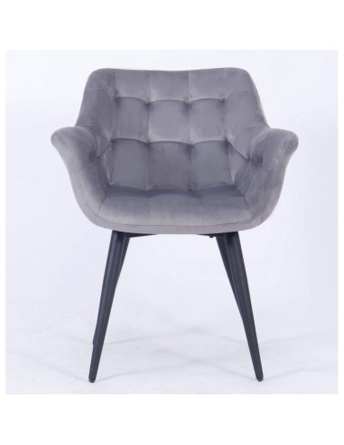 Silla con brazos FABIAN, metal, tapizado velvet.
