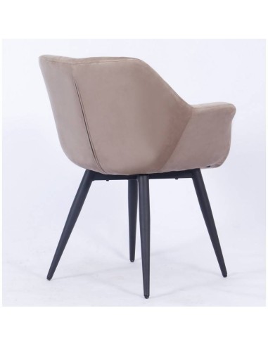 Silla con brazos FABIAN, metal, tapizado velvet.