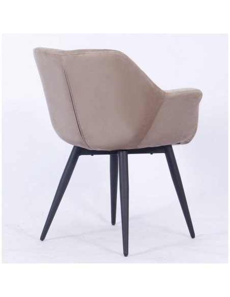 Silla con brazos FABIAN, metal, tapizado velvet.