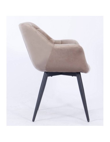 Silla con brazos FABIAN, metal, tapizado velvet.