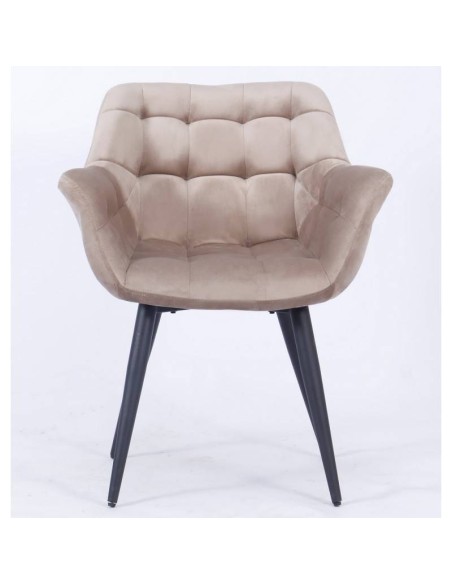 Silla con brazos FABIAN, metal, tapizado velvet.