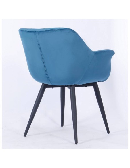 Silla con brazos FABIAN, metal, tapizado velvet.