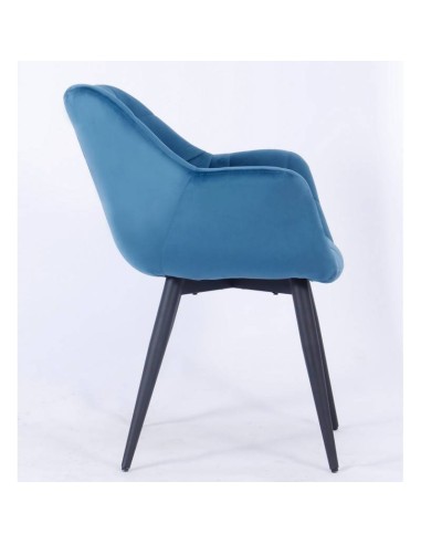 Silla con brazos FABIAN, metal, tapizado velvet.