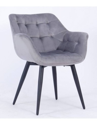 Silla con brazos FABIAN, metal, tapizado velvet.