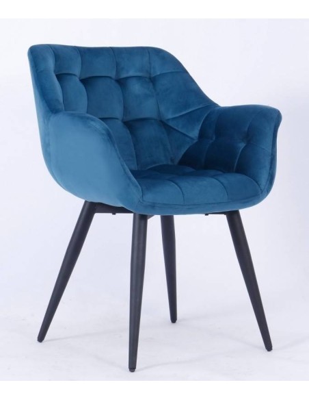 Silla con brazos FABIAN, metal, tapizado velvet.