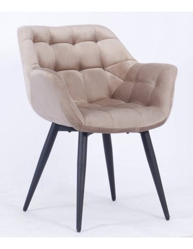 Silla con brazos FABIAN, metal, tapizado velvet.