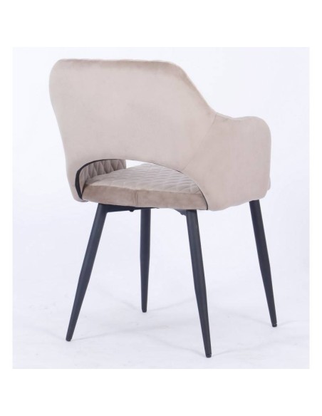 Cadeira com braços HORIO, metal, estofados velvet.
