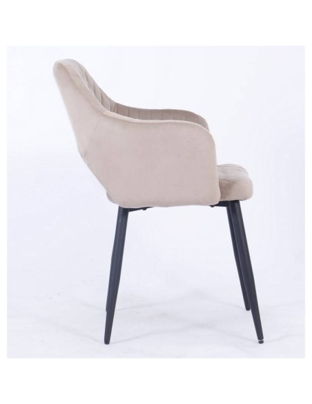 Silla con brazos HORIO, metal, tapizado velvet.