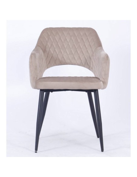 Silla con brazos HORIO, metal, tapizado velvet.