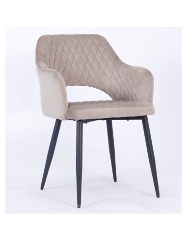 Cadeira com braços HORIO, metal, estofados velvet.