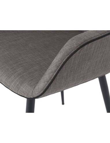SILLA con brazos Atvance, TELA gris, ACERO NEGRO